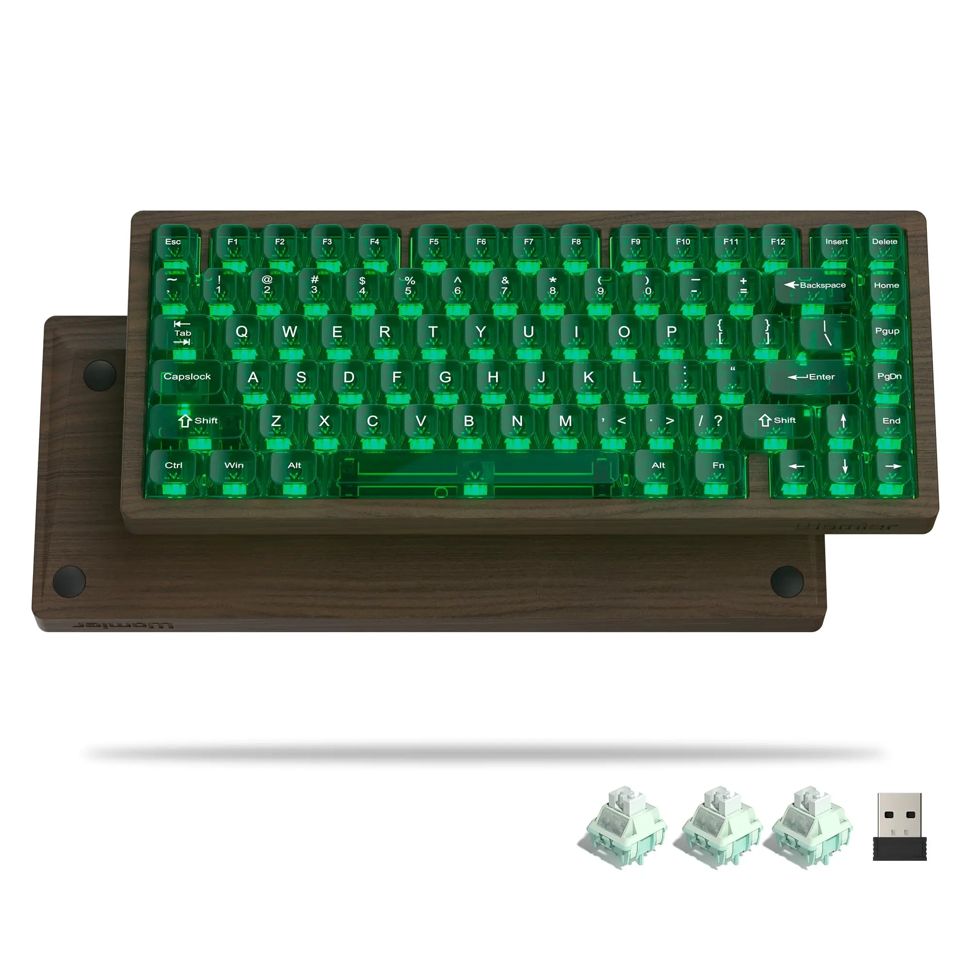 Womier WD75 QMK/VIA 木製ゲーミングキーボード 8000mAh トライモード