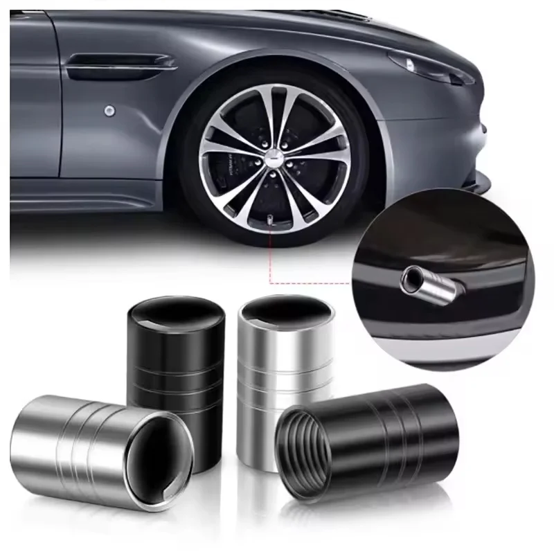 Car Wheel Tire Valve Caps Stem Case With Logo Auto Styling Accessories Fits Most Cars Premium Quality Durable Rust Proof Chrome
