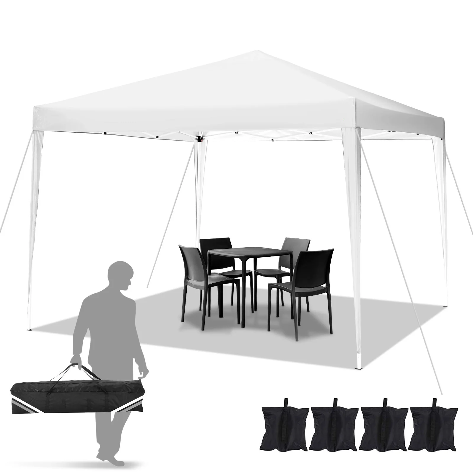 

Folding Gazebo tent 10x10FT Waterproof Stable Party Tent Garden Gazebo with UV Protection 50+, Foldable Pop-Up Gazebo