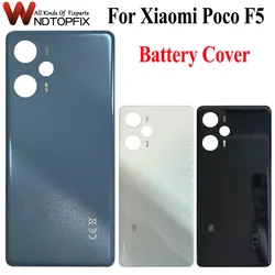 New Cover For Xiaomi Poco F5 Battery Cover Back Glass Rear Door Housing Case Poco F5 23049PCD8G Battery Cover Back With Adhesive