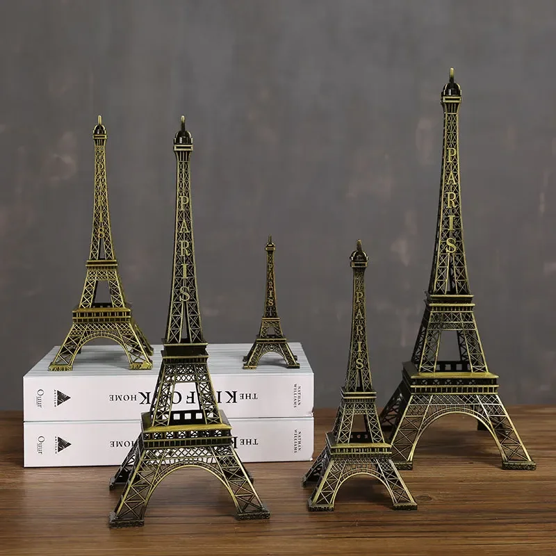 أشكال تمثال برج باريس إيفل ، نموذج بناء رومانسي ، نحت برونزي عتيق ، سطح مكتب منزلي ، زخرفة معدنية مزخرفة ، موضة