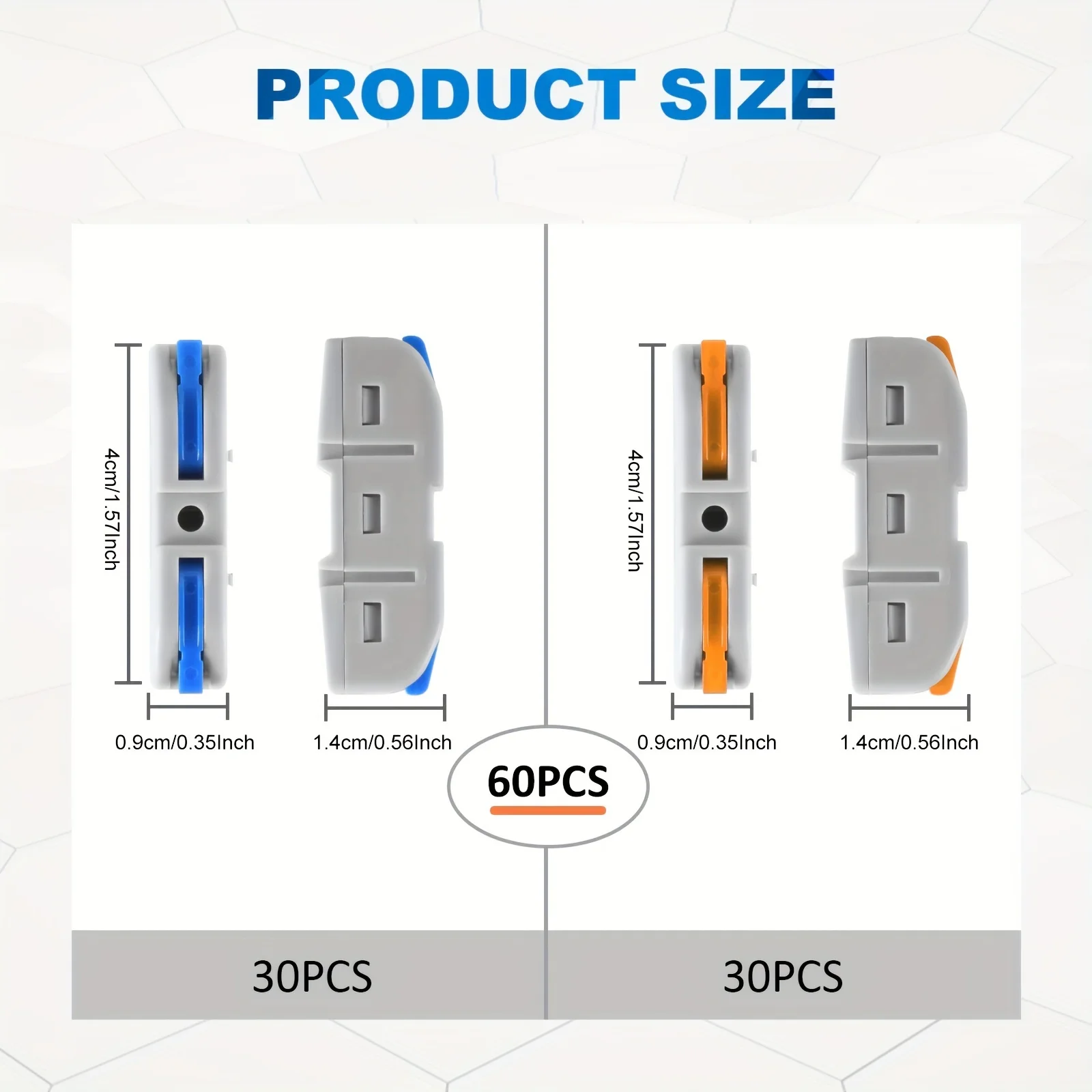 طقم موصلات سلك رافعة للاتصال السريع ، دفع في الربط المضغوط ، وصلات كهربائية ، مضمنة ، 10 من من من من 50 إلى 60
