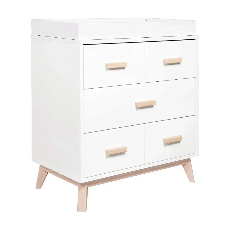 

Changer Dresser with Removable Changing Tray in White and Washed Natural