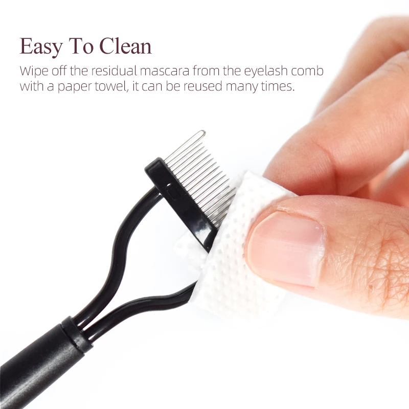 H&L SINCE 1990 New black  portable Eyelash Comb  High quality makeup tools specifically designed for eyelash grafting