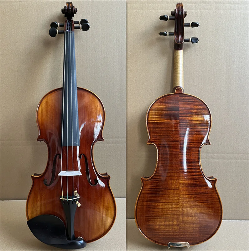 Antique Hand Varnished Highly Flamed Maple Back 4/4 SIZE Violin كمان Ammoon Free Violin Case&Bow violin accessories 220318-03