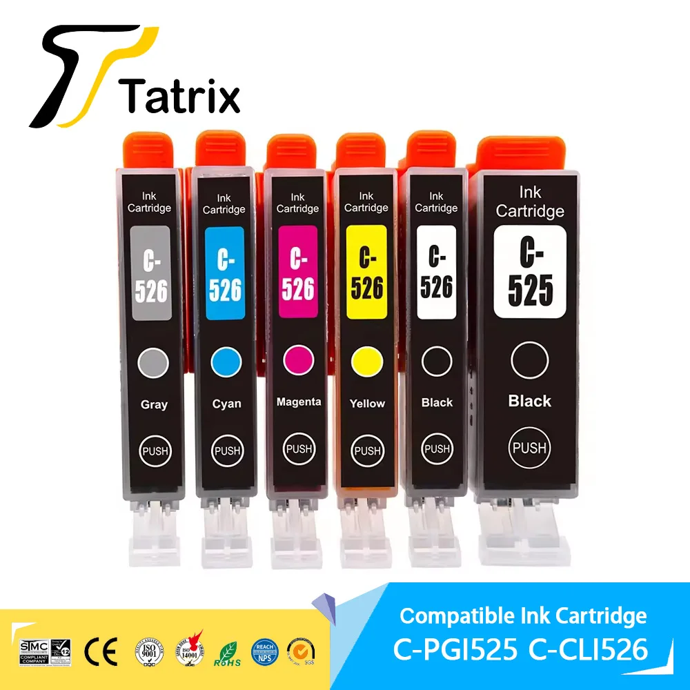 Imagem -01 - Tatrix Pgi525 Pgi525 Cli-526 Cli526 Cartucho de Tinta Compatível Cor Premium para Canon Pixma Mg6150 Mg6250 Mg8150 Mg8250 Impressora tatrix pgi525 pgi525 cli 526 cli526 cartucho de tinta compativel cor premium para canon pixma mg6150 mg6250 mg8150 mg8250 impressora 01