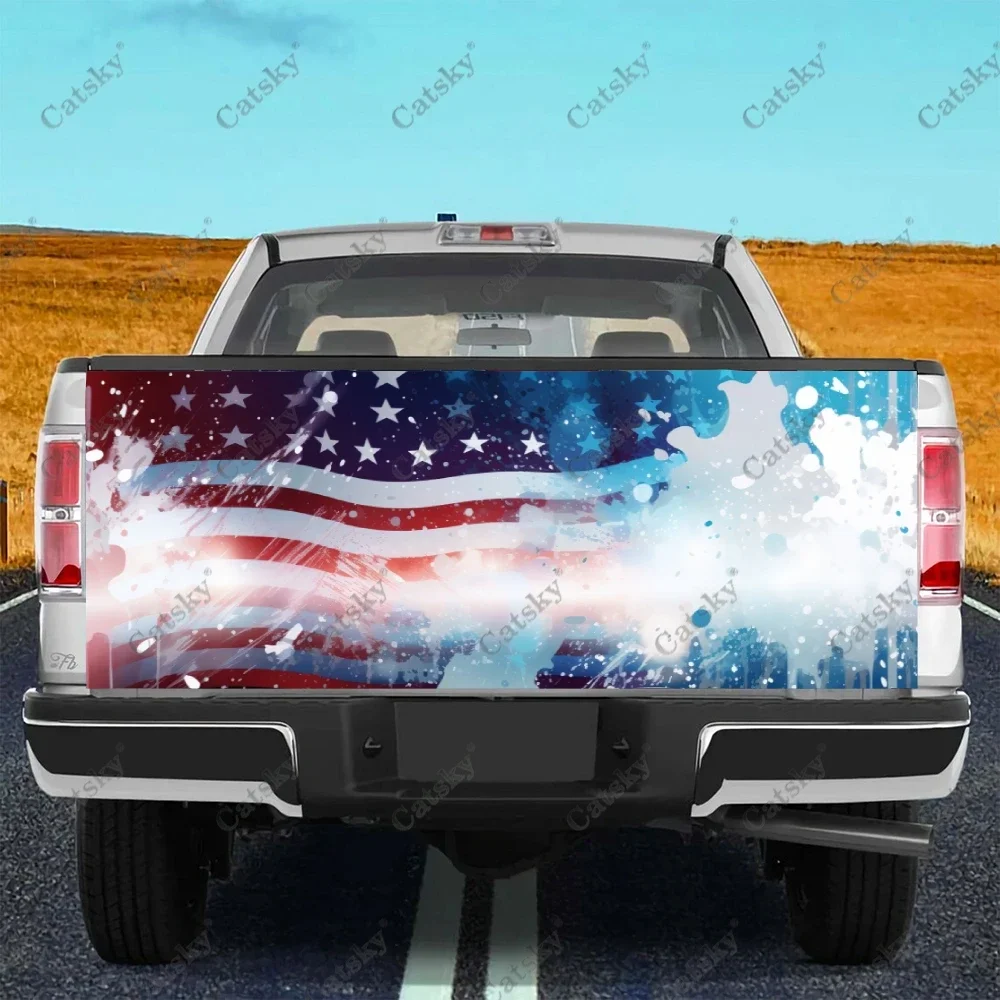 American Flag Splatter Splash Truck Tailgate Wrap Professional Grade Material Universal Fit for Full Size Trucks Weatherproof