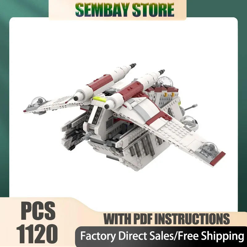 ตัวต่อโมเดลเรือรบสาธารณรัฐ ชุดประกอบเทคโนโลยี บล็อก DIY ยอดนิยม ซีรีส์สตาร์ ของเล่นประกอบชุด ของขวัญวันหยุด