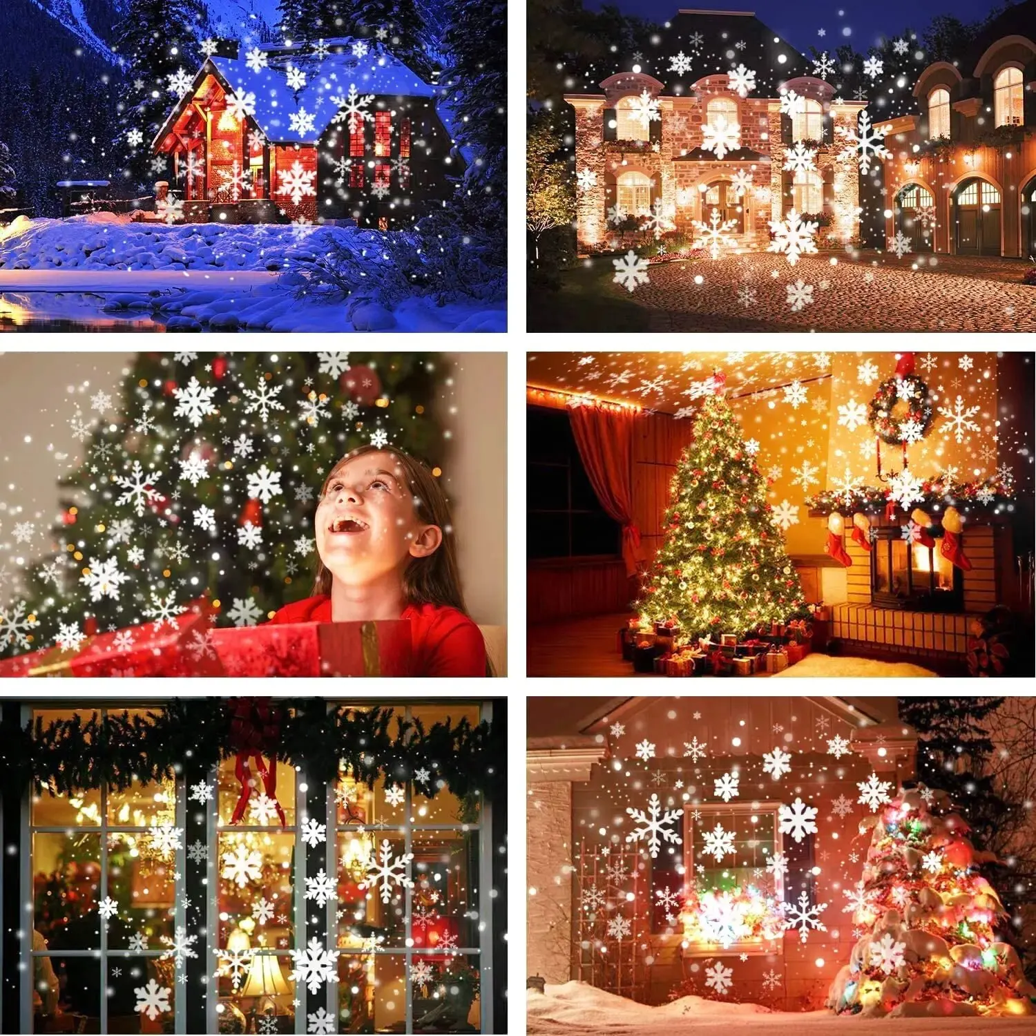 2 set proiettore di natale proiettore di fiocchi di neve luce a LED con illuminazione paesaggistica remota per decorazioni di nozze di natale di Halloween