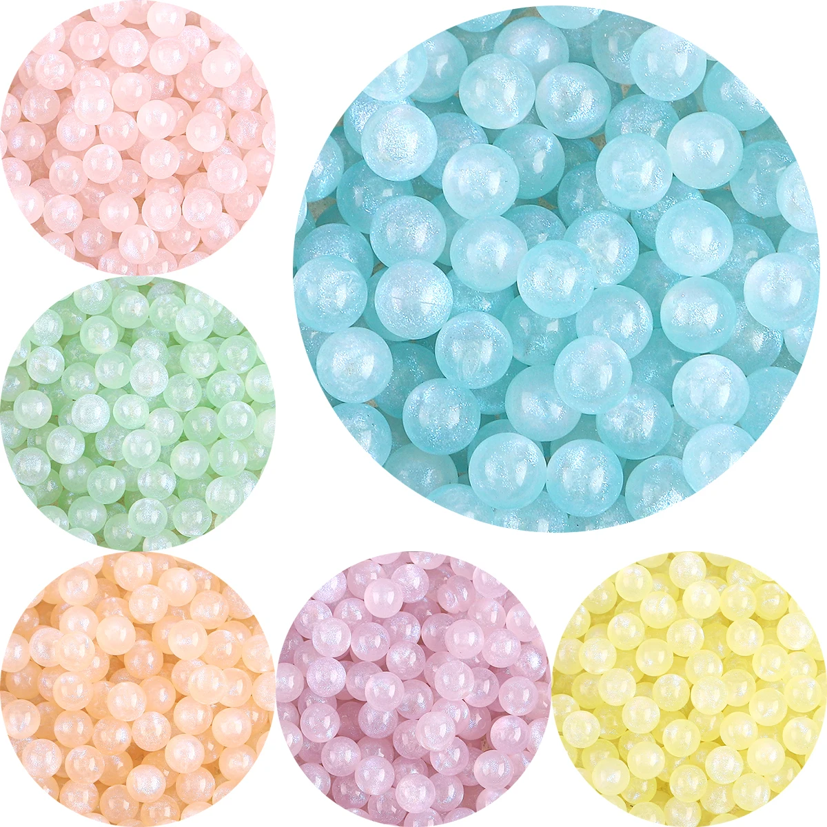 

6/8mm Round Acrylic Jelly Beads Spacer Loose Beads for Jewelry Bracelets Necklace Making DIY Accessories
