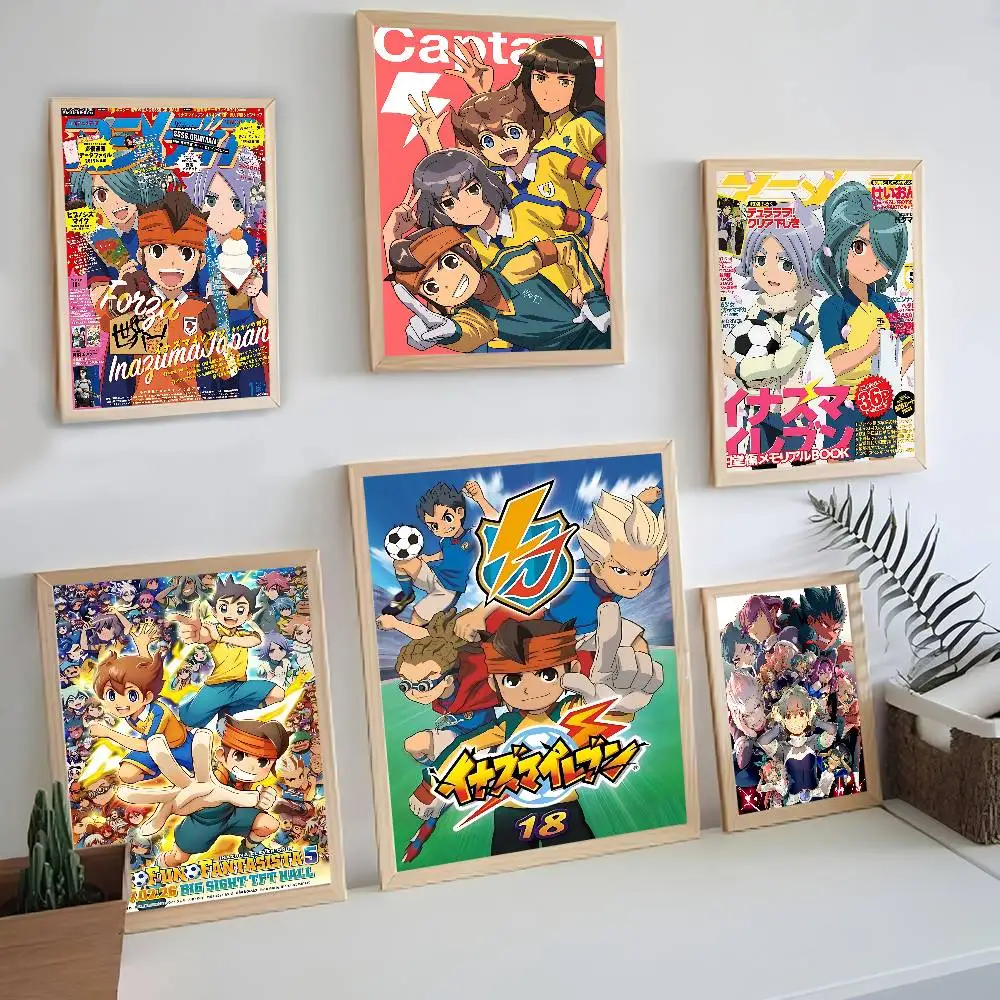 Inazuma E-Eleven Anime Posters Sticky Whitepaper Sticker DIY Room Bar Cafe Kawaii Room Decor
