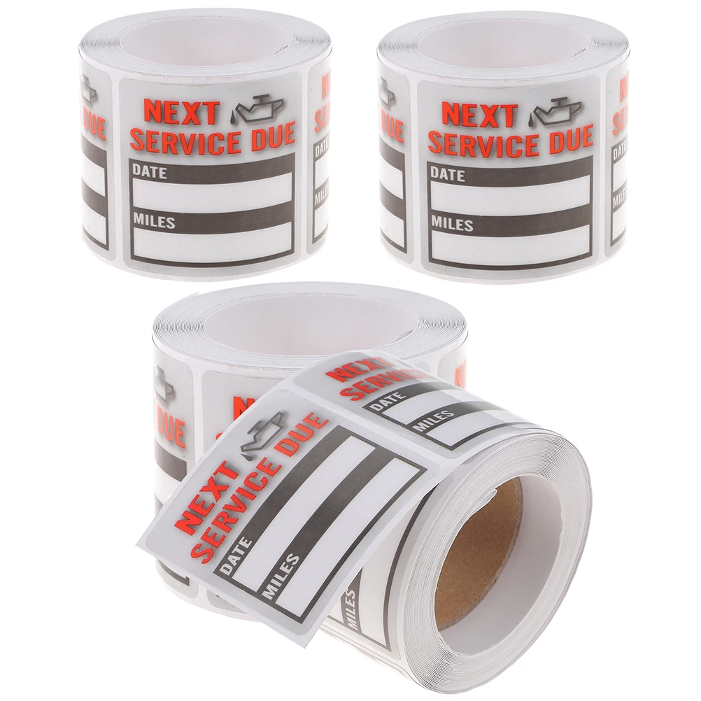 

100Pcs Adhesive Oil Change Stickers Durable Car Maintenance Label Reminder for Your Car