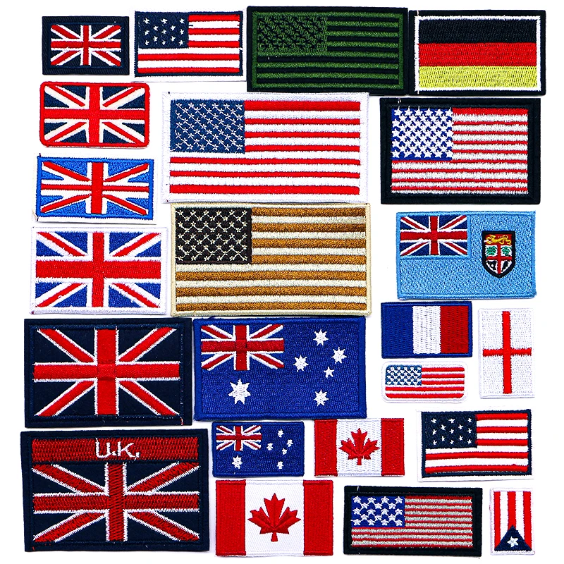 Embroidery Uk - Set di Patch con Bandiere Nazionali