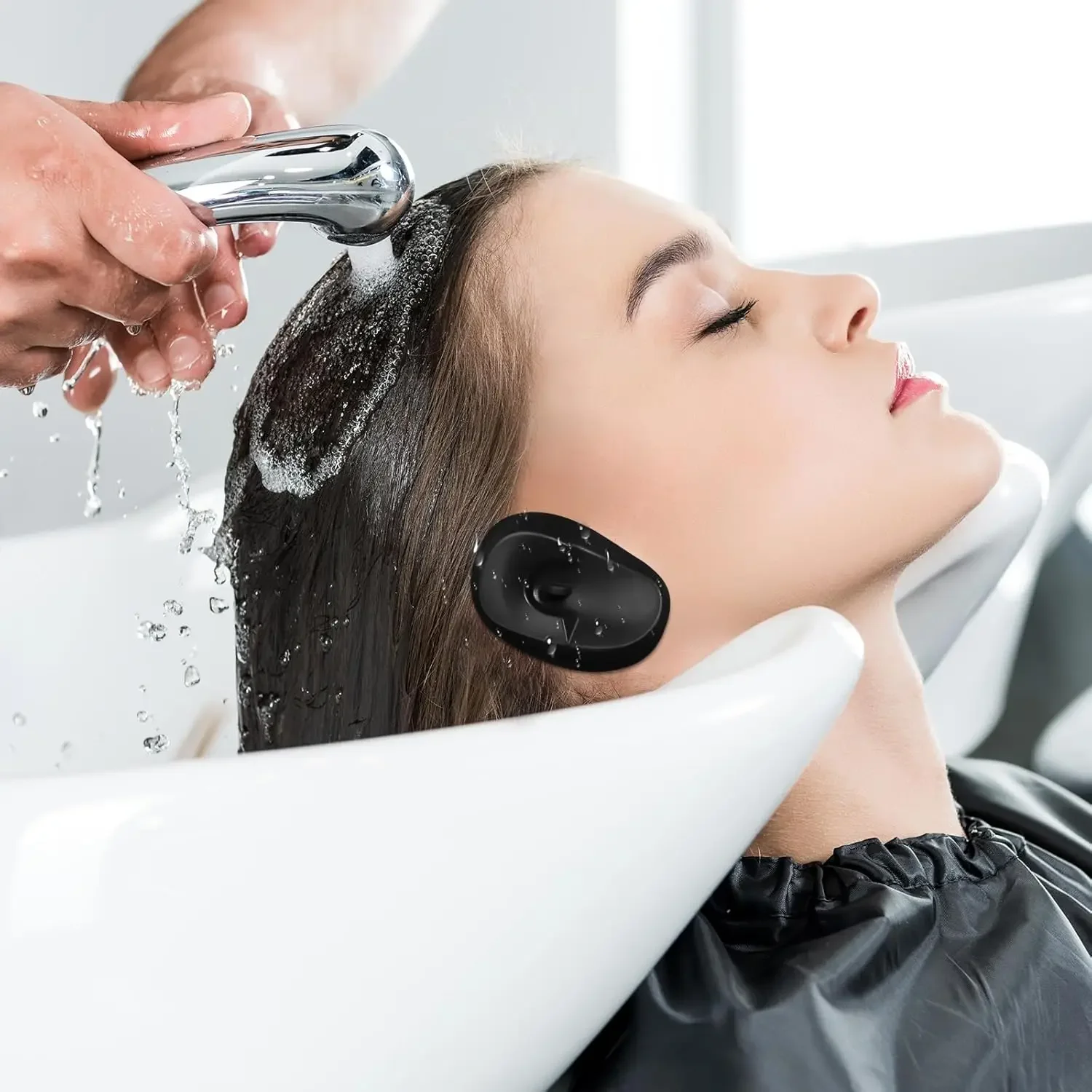 2pcs Silicone Ear Cover Hair Coloring Dyeing Ear Protector Waterproof Shower Ear Shield Earmuffs Caps Salon Styling Accessories