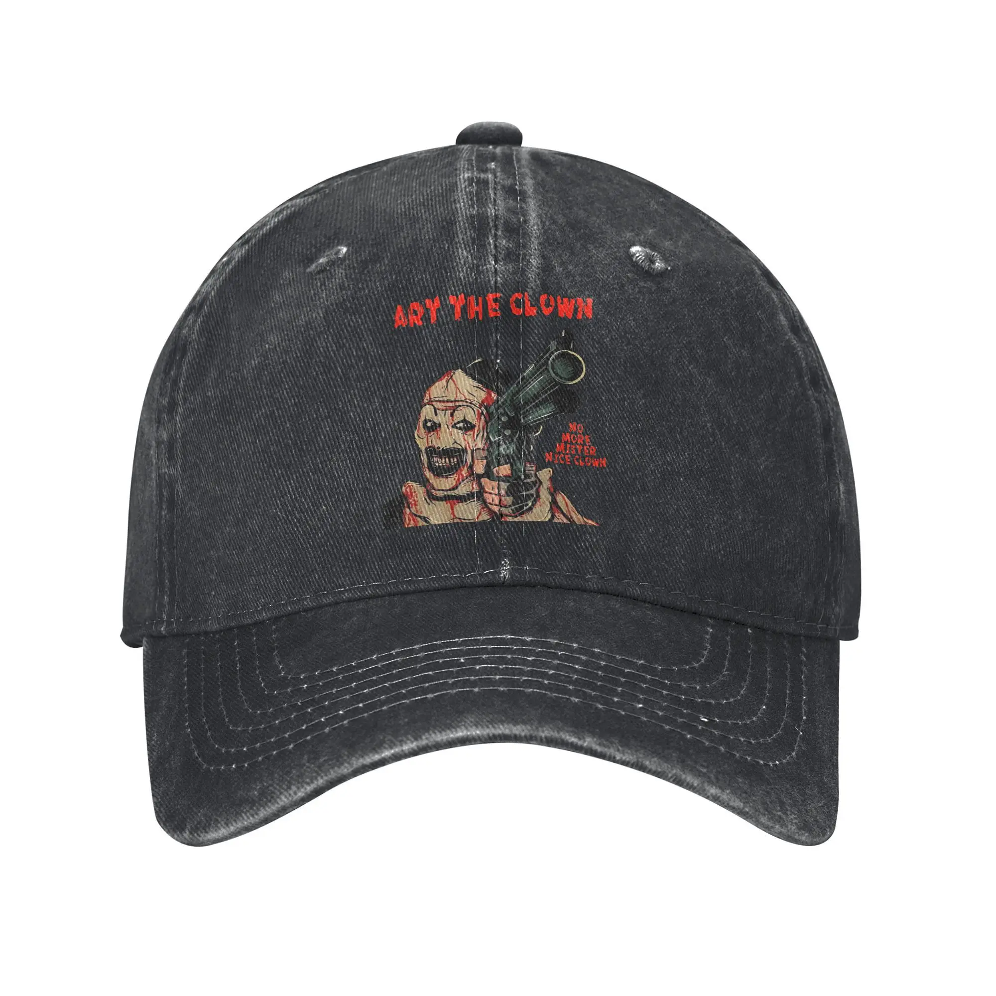 Terrifier Art The Clown Baseball Cap Casual Distressed Denim  Headwear Unisex Style Outdoor Travel Unstructured Soft Hats Cap