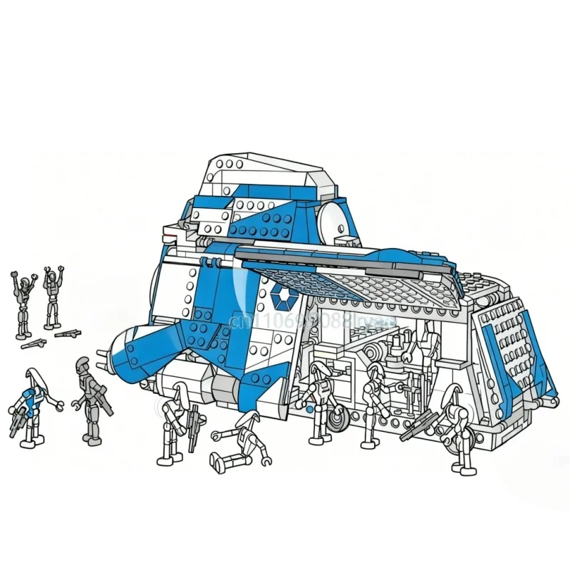 

Новый Galaxy 976 шт. MTT модифицированный военный космический корабль, строительный блок, модель строительного блока, игрушка, детский подарок на день рождения, Рождество