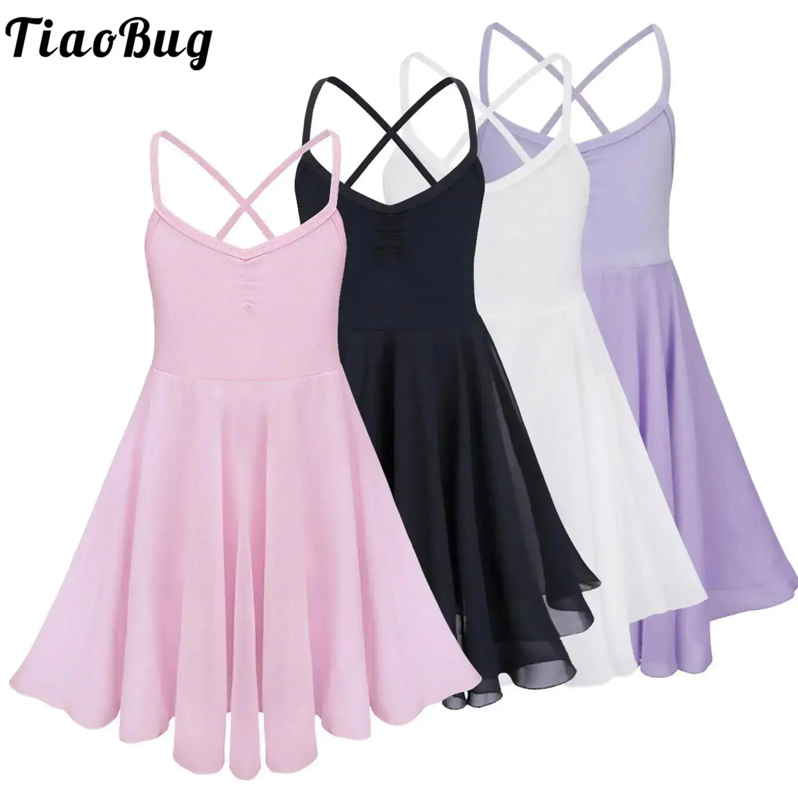 

Kids Girls Sleeveless Ballet Leotard Ballerina Tutu Dance Dress Chiffon Dancewear Dance Class Gymnastics Practice Tight Clothes