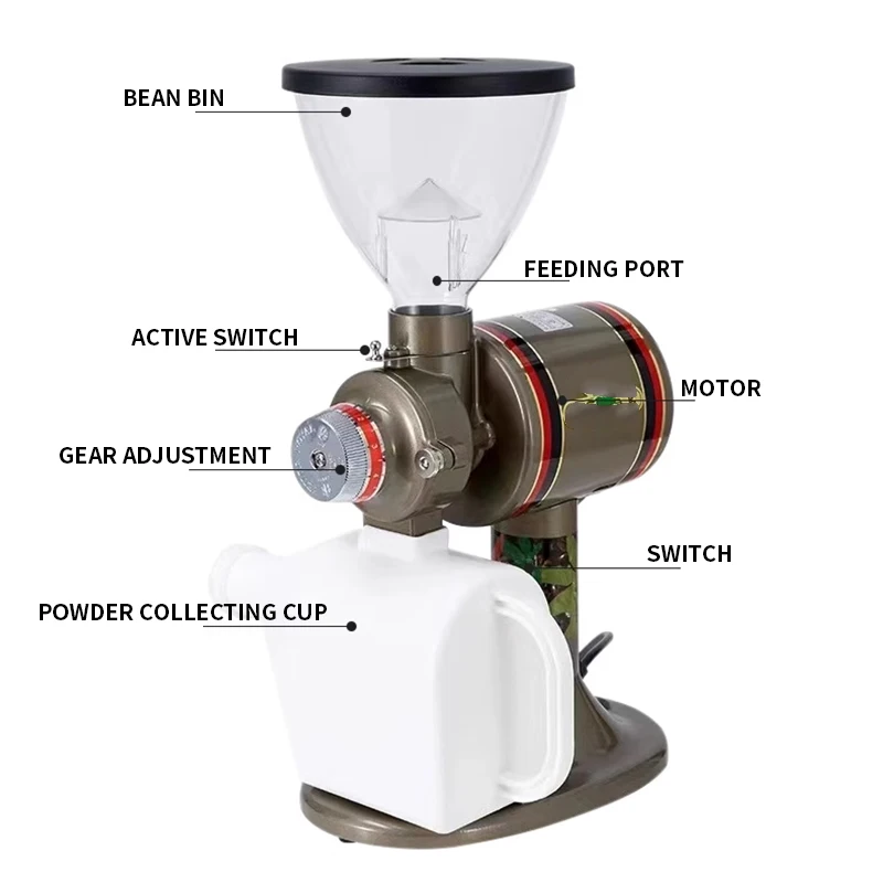 207N Coffee Bean Grinding Machine Commercial Single Origin Hand-Poured Coffee Special Electric Grinder Ghost Tooth