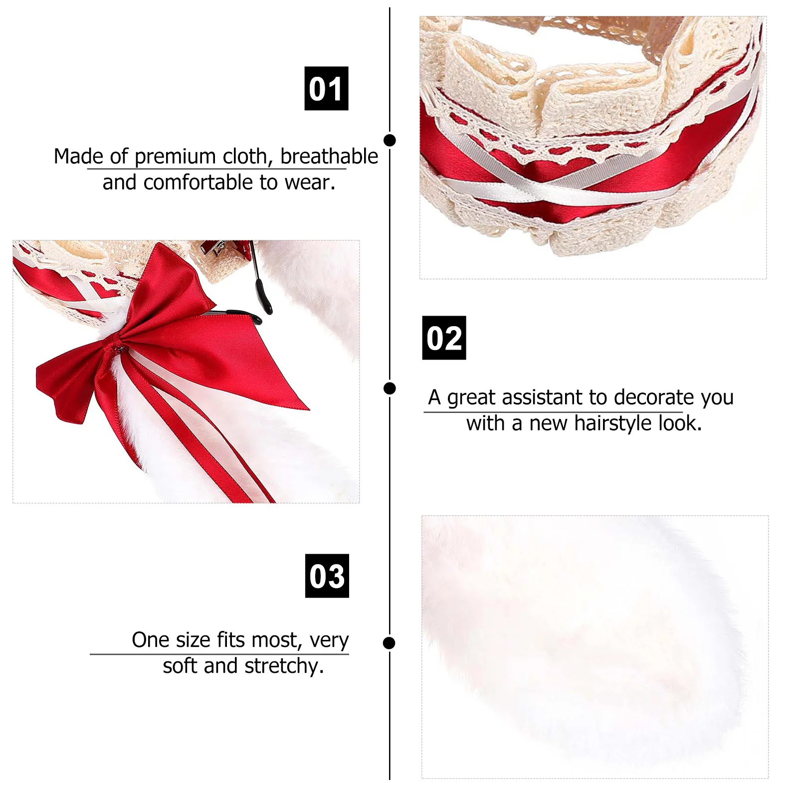 

Premium Rabbit Ear Hairband Breathable Stretchy Fashion Headwear For Women Lolita Cosplay Headdress Decorative Hair Accessory