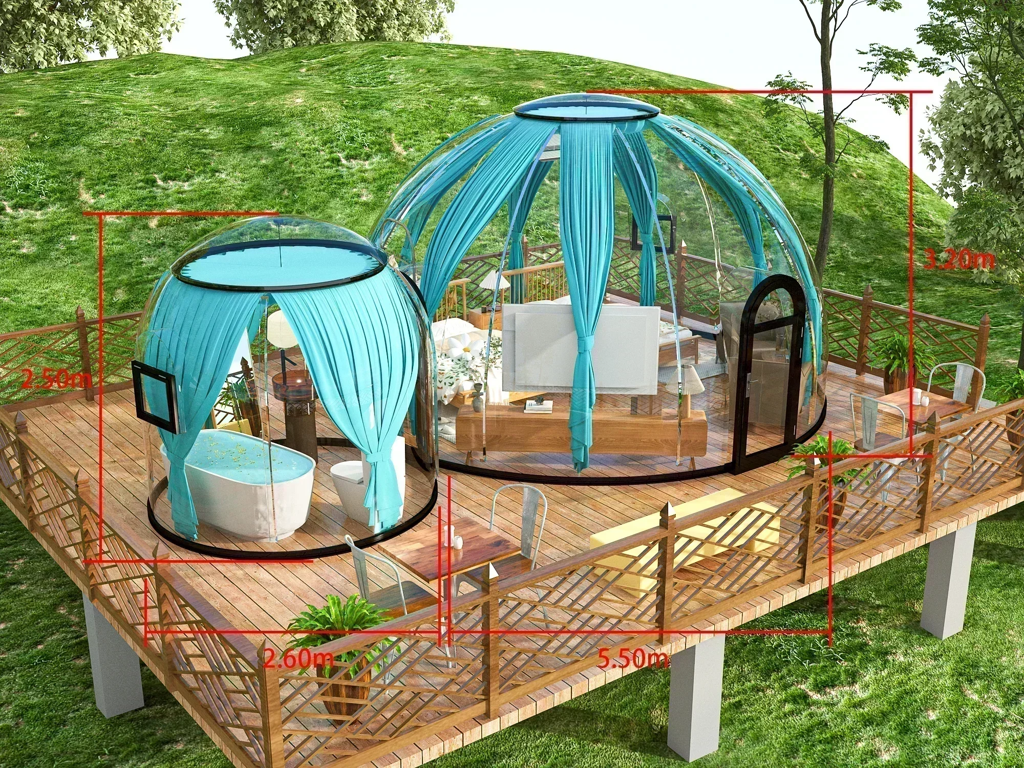 Outdoor Glass Polycarbonate Dome House Glamping For Winter China Designs Bubble Dome Room