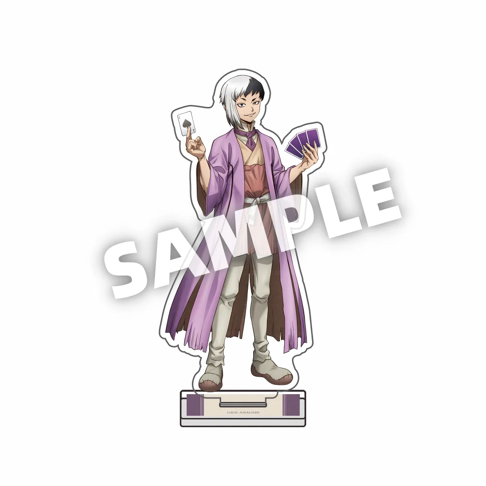 متجر Dr.Stone Gen Asagiri Senku Ishigami الخمول نمط زي 15 سنتيمتر الاكريليك حامل سطح المكتب ديكور المشجعين سحر أنيمي الهدايا