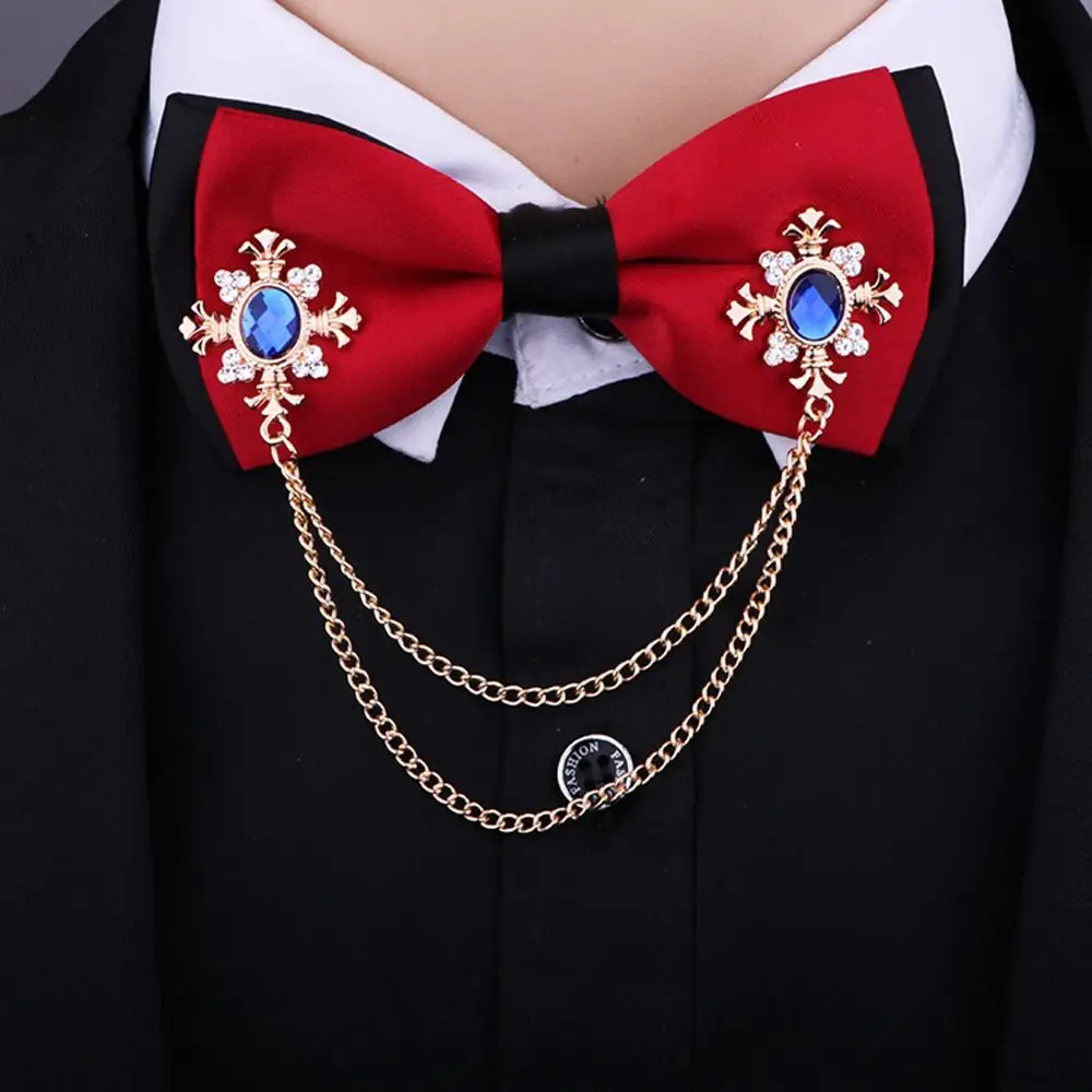 Elegant Tassel Chain Rhinestone For Adults Shirt Accessories Lapel Pin Buckle Men Collar Pins Korean Badge Pin Women Brooches