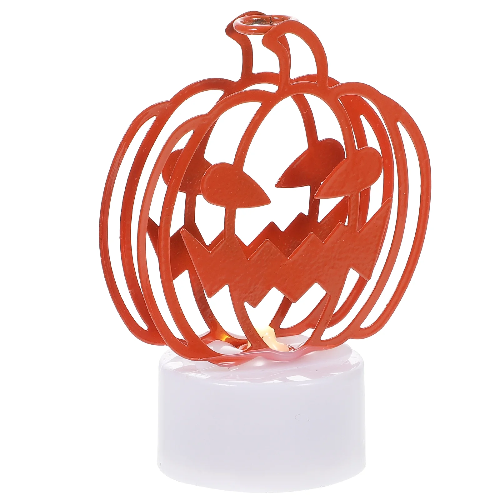 

LED Flickering Tea Lights Pumpkin Lamp Halloween Decorative Fake Votives Button Home Decorations