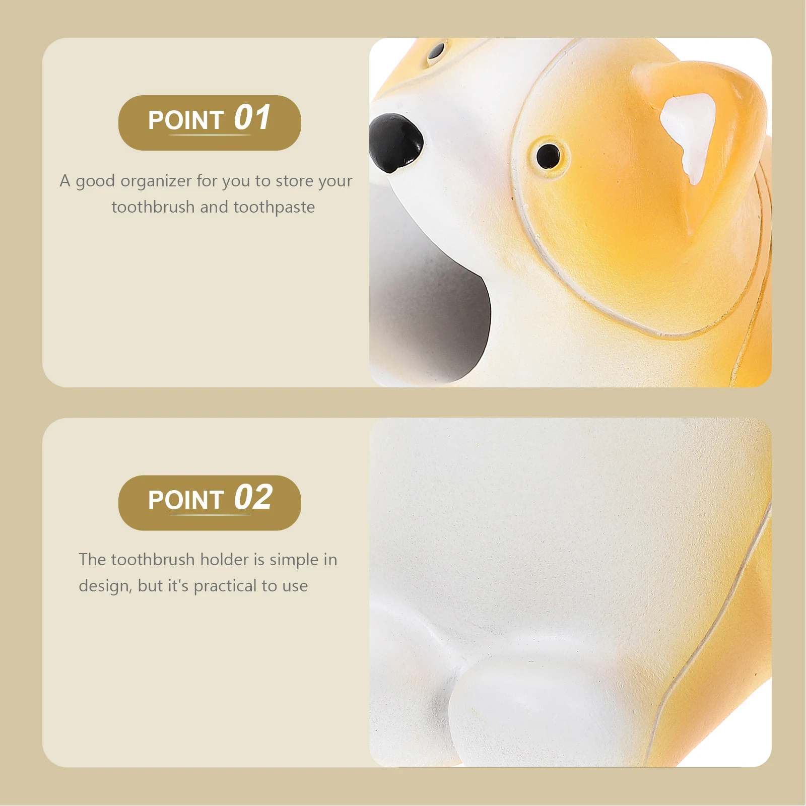 

Cartoon Corgi Toothbrush Holders Kids Animal Shaped Dental Cup Storage Tall Design Bathroom Organizer For Toothpaste Pens Makeup