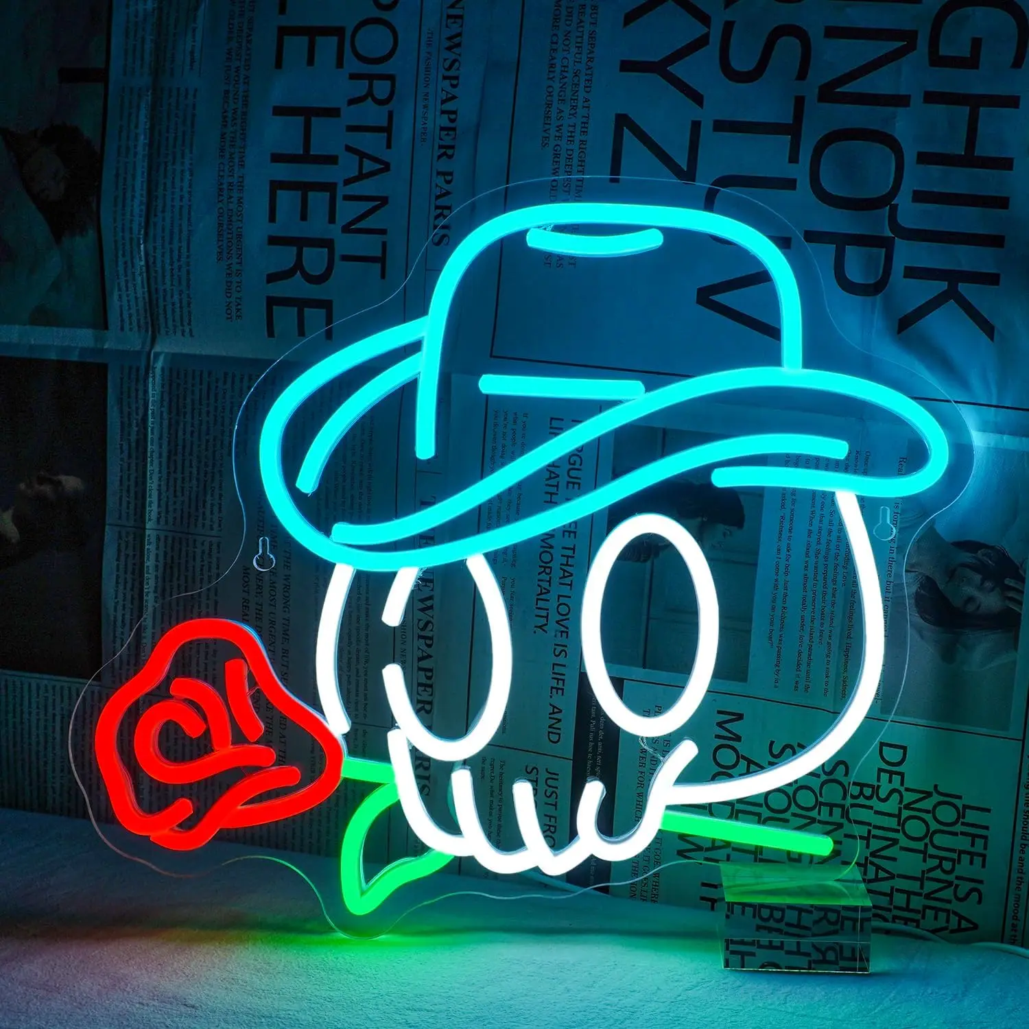 

Halloween Neon Wall Sign Dimmable Cowboy Skull Rose Neon Lights for Bar Bedroom Shop Home Man Cave Decor Aesthetics Draw Gifts