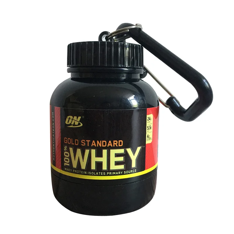 100ML Outdoor Sport Mini Tragbare Protein Behälter Pulver Flasche Mit Molken Schlüsselbund Gesundheit Trichter Medizin Box Kleine Wasser Tasse – Detail 5