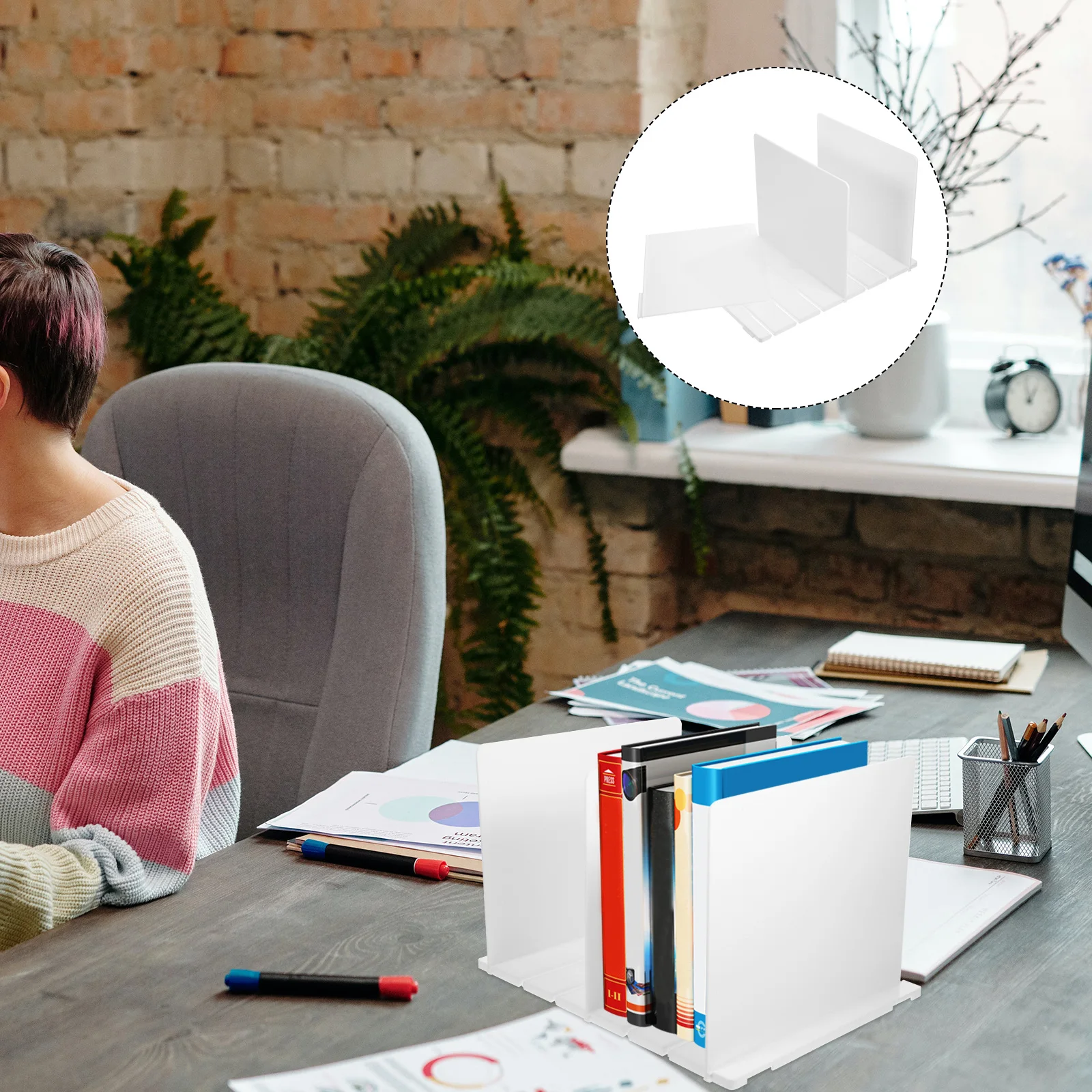 1 Set St Folder 3 Dividers ABS Strong Desk ganizer School Rack Document Holder File Magazine File Holder Folder