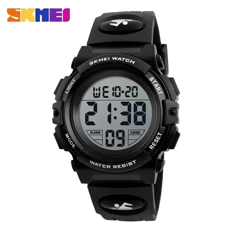 Skmei-relojes digitales para niños y niñas, pulsera con pantalla de luz LED, despertador, resistente al agua, 5bar, 1266