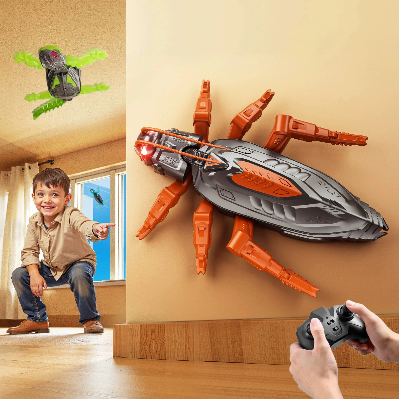 Animal biônico brinquedo elétrico de controle remoto parede escalada brinquedo carro lagarto gecko aranha barata brinquedo animal crianças brinquedo natal