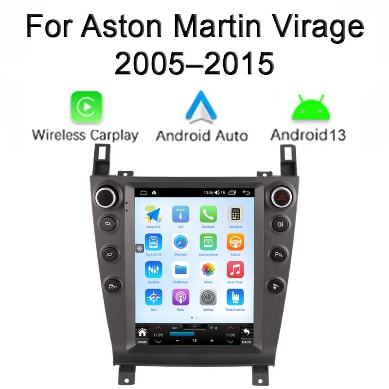 

Для Aston Martin 2005-2015 Android 13 Tesla Style Автомобильная аудиосистема с GPS-навигацией для автомобиля Мультимедиа Стерео Apple Carplay