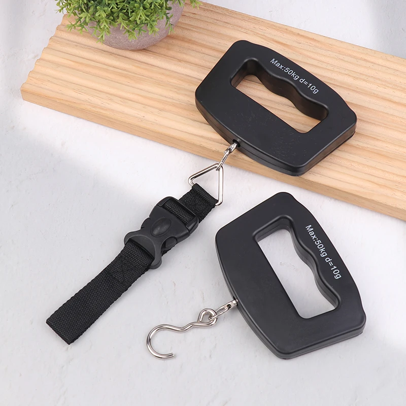 ميزان أمتعة السفر الرقمي 50 كجم، ميزان معلق إلكتروني محمول باليد، ميزان توصيل سريع مع خطاف