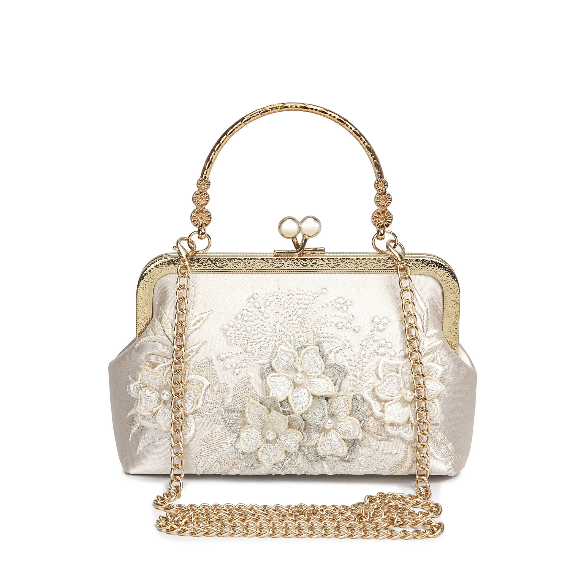 

Bloomsteps Original Heavy Industry Flower Lace MeshCelebrity Handbag AntiqueCheongsam Banquet Bag Rhinestone Premium Women's Bag