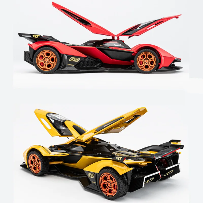 1:32 V12 Vision GT Gran Turismo Alloy Concept Sports Car Model Diecasts Racing Car Vehicles Model Sound and Light Kids Toys Gift