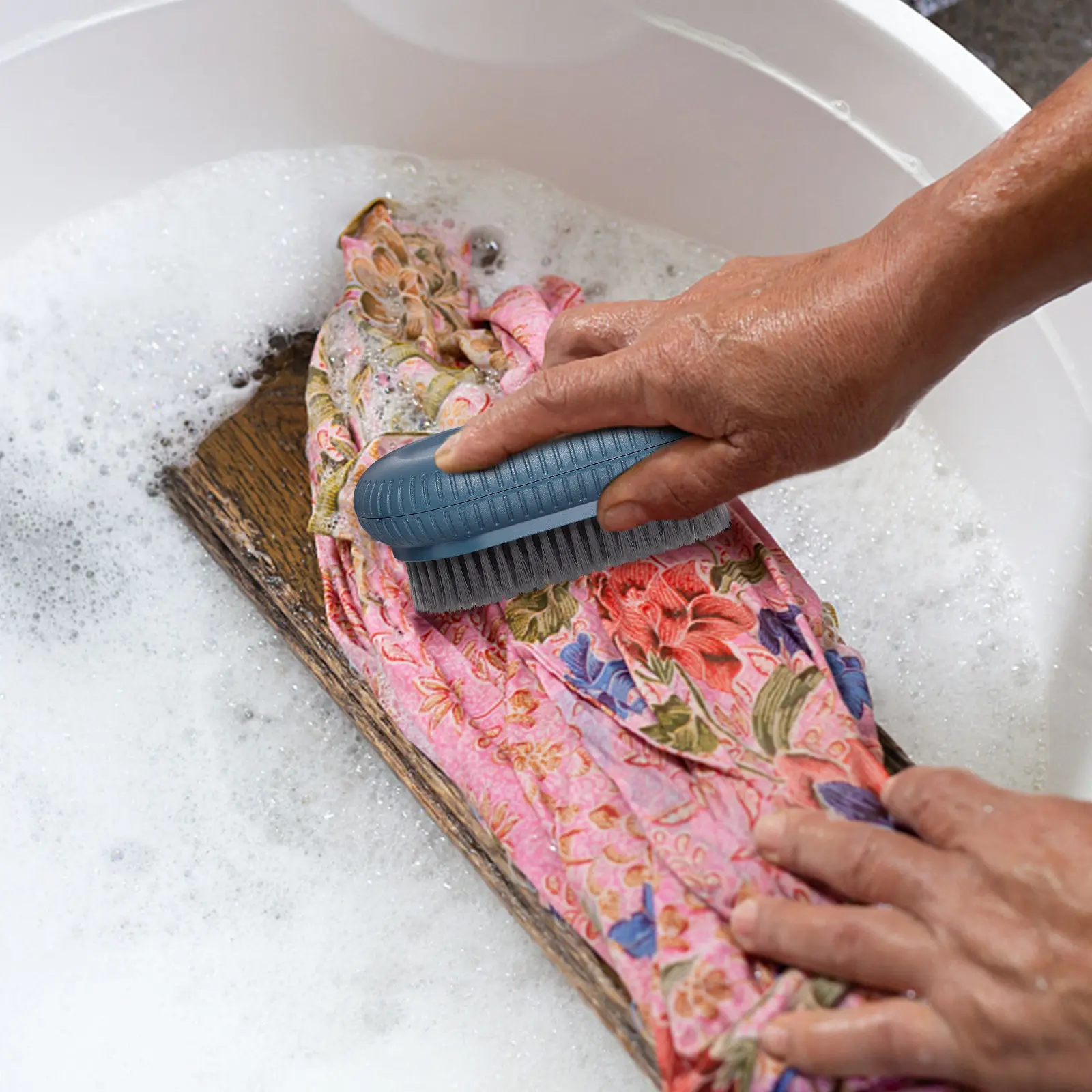 

2Pcs Laundry Brush Premium Scrubbing Brush for Clothes Shoes Tiles Multipurpose Cleaning Tool for Home Kitchen Bathroom