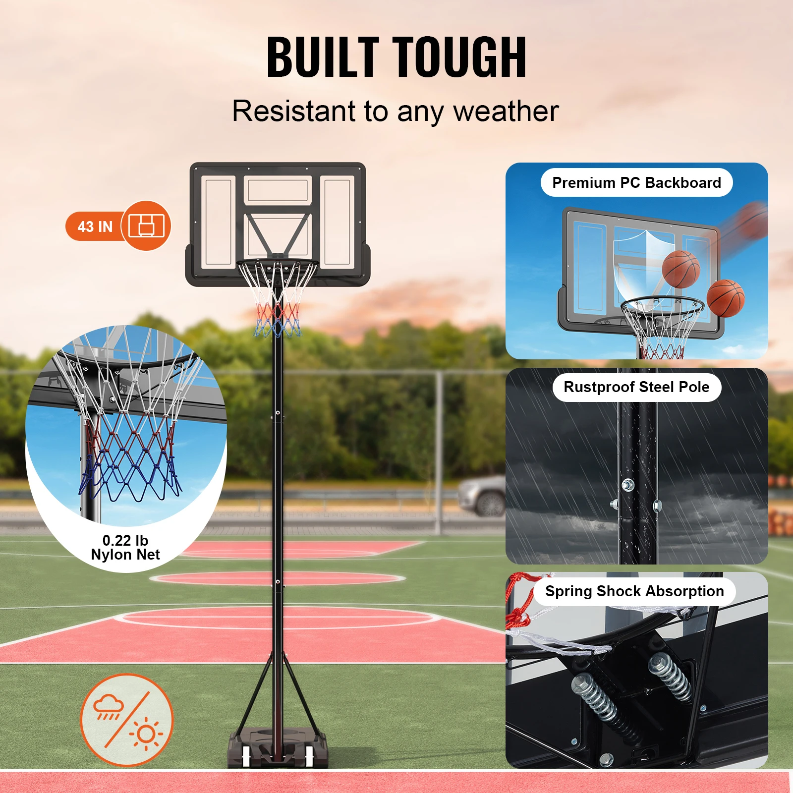 Basketball Hoop, 4-10 ft Adjus - Basketball Hoop Kids Indoor 评论和价格