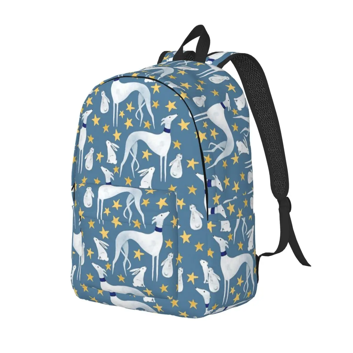 Galgo Hare And Stars Backpack for Preschool Primary School Student Greyhound Whippet Dog Book Bags Boy Girl Kids Daypack Durable