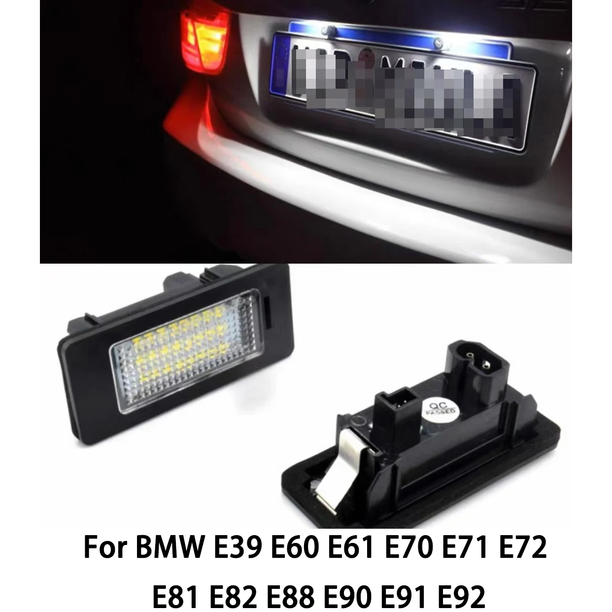 For BMW E39 E60 E90 License Plate Light 6000k White No Error Led Number License Plate Light for BMW E90 E91 E92 E61 E70 E71 E81