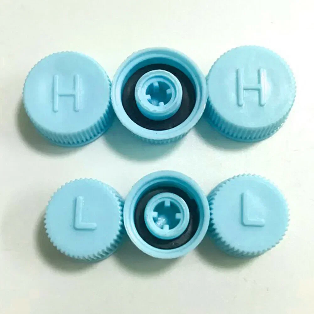 2pcs AC A/C System Valve Cap Cover A/C High Low Side Valve Core Service Port Dust Cap Set Replacement