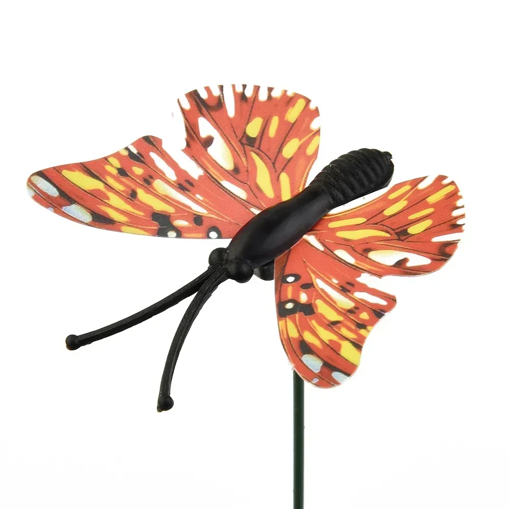 Outdoor Butterfly Stakes Ornament PVC Material Random Color Wide Applications Garden Decor Display Flower 25*4cm