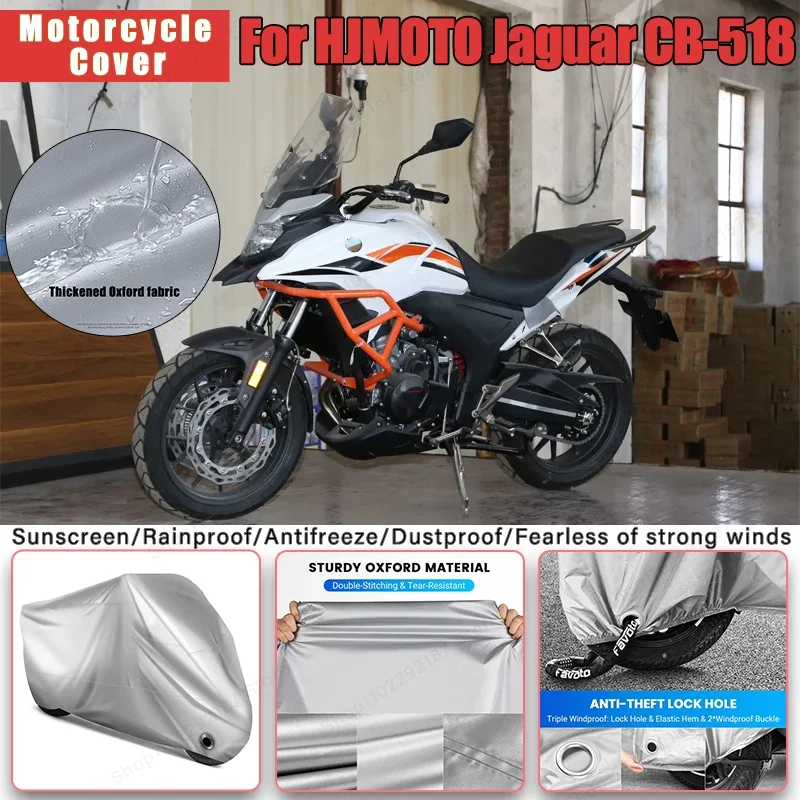 

For HJMOTO Hengjian Jaguar CB-518 No Ear Motorcycle Cover -Outdoor Full Body Protection Waterproof Dustproof Sunscreen Accessory