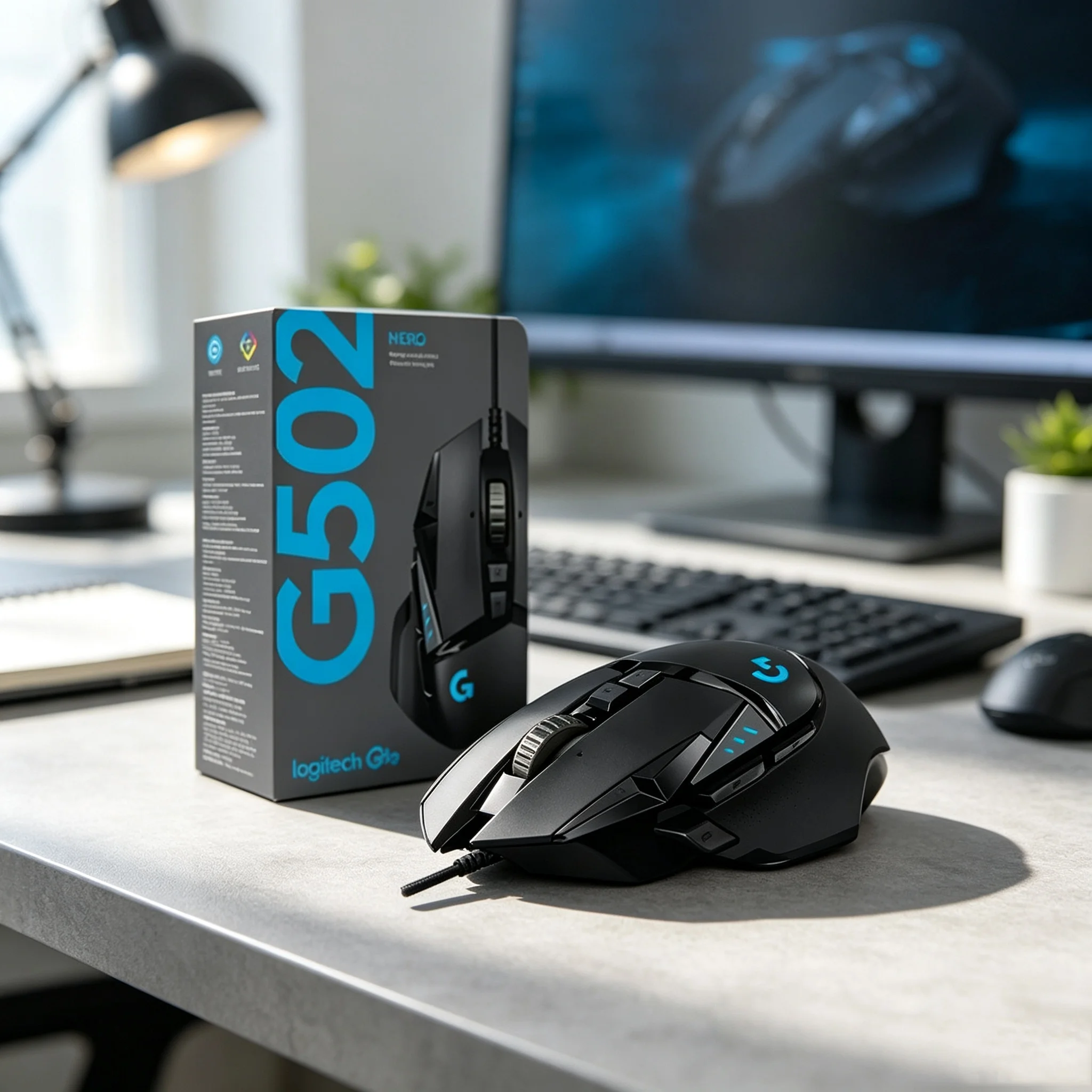 Logitech G502 HERO Wired Gaming Mouse - 25,600 DPI Adjustable Weights RGB Programmable Buttons High Performance