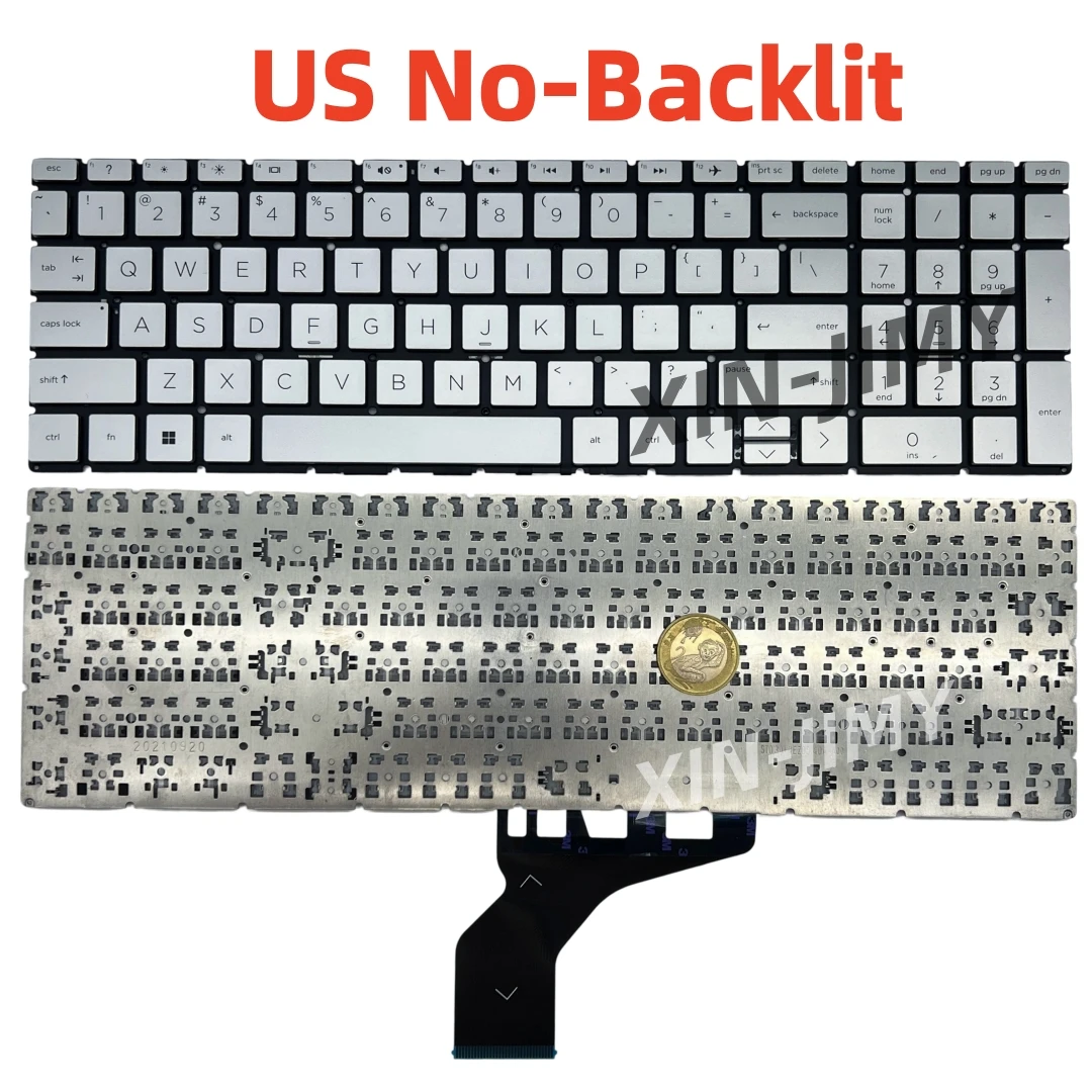 15-DA US for HP Pavilion 15-DA 15-DR 15T-DA 15-DB 15T-DB 15-DX 250 255 Keyboard US sliver
