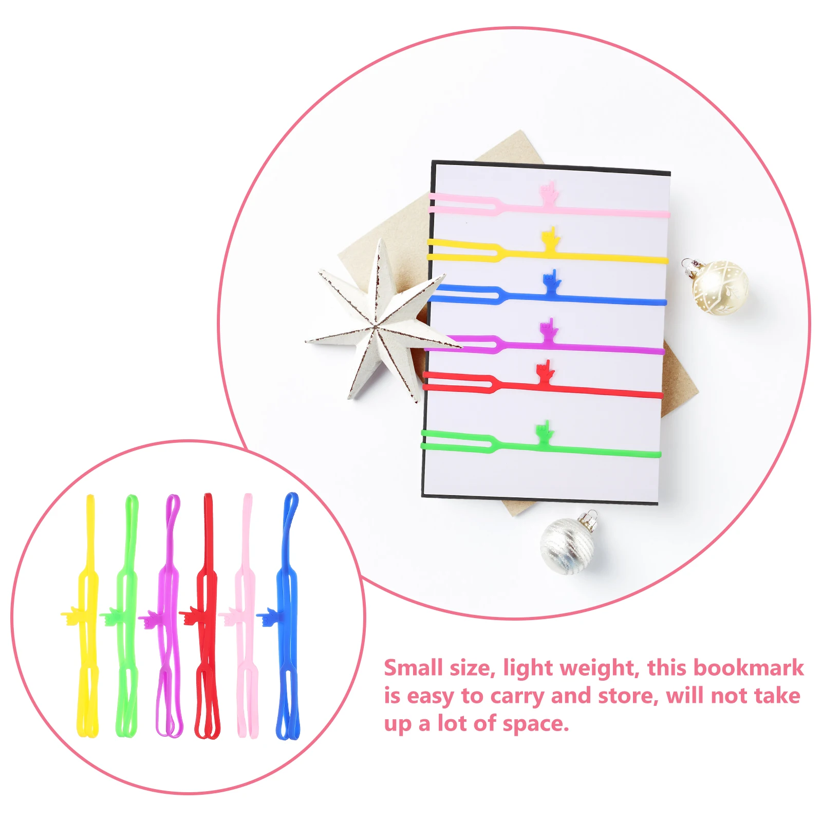 

6pcs Silicone Cartoon Waterproof Bookmarks Reusable Page Markers Portable Gifts Funny Bookmark Students Teachers