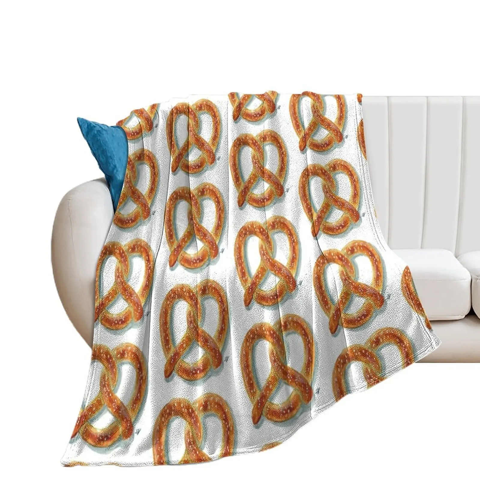 Salty Soft Pretzel Throw Blanket Plush Soft Plaid For Sofa Thin Polar Blankets