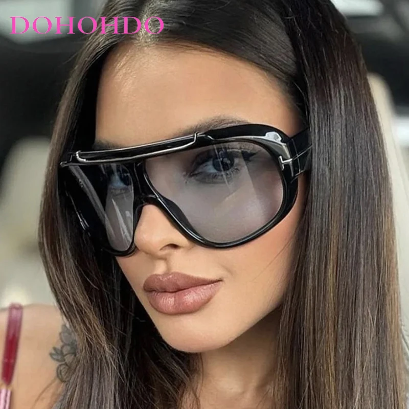 

Popular Vintage Luxury Brand Designer Oversized Pilot Sunglasses Women For Men Shades Big Frame Windproof Punk Sun Glasses UV400