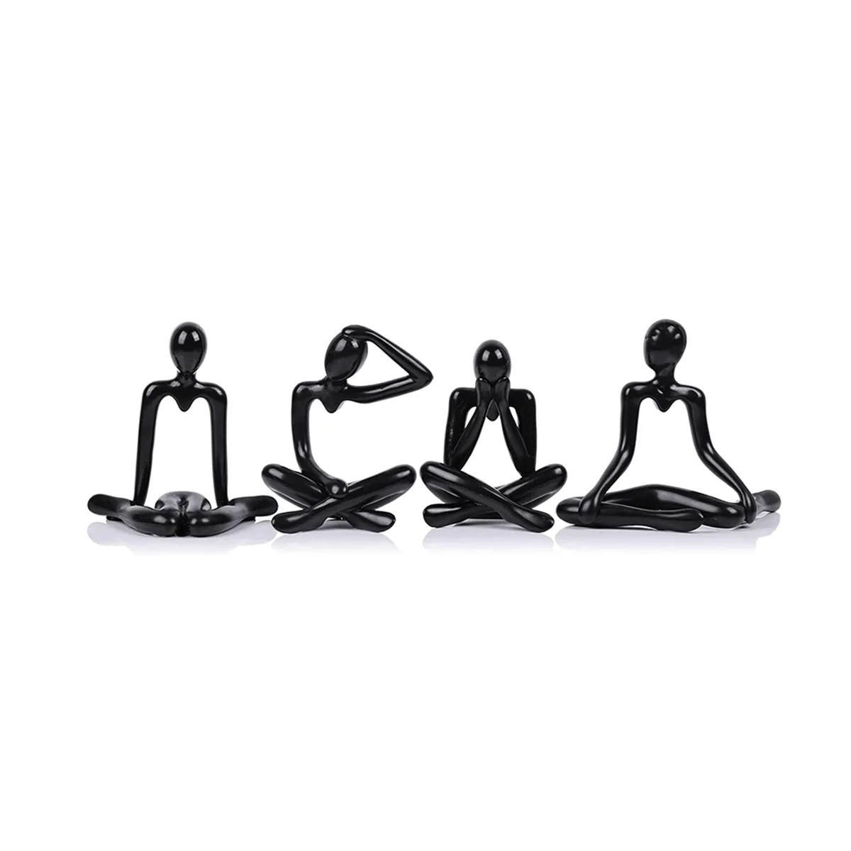 

4 Pcs Thinkers Statue, Bookshelf Decor Black Thinkers Statue Figurines-, Abstract Art Sculptures